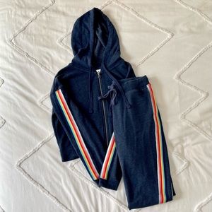 Aeropostale rainbow stripe track suit, sz M